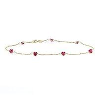 Algopix Similar Product 1 - 14k Yellow Gold Anklet With 5 MM Ruby