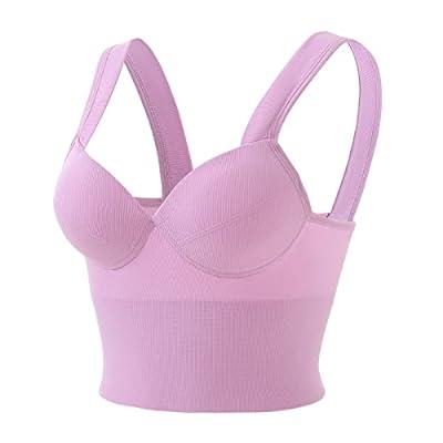 Sports Bra No Wire Comfort Sleep Bra Plus Size Workout Activity Bras with  Non Removable Pads Shaping Women Bra