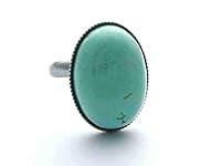Algopix Similar Product 12 - Natural turquoise ring Adjustable