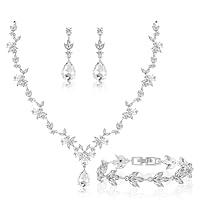 Algopix Similar Product 3 - Barktasia Bridal Wedding Jewelry Set