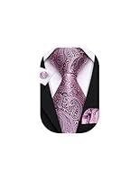 Algopix Similar Product 7 - BarryWang Men Tie Set Paisley Silk