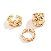 Algopix Similar Product 8 - KURTCB Chunky Gold Rings for Women Y2k