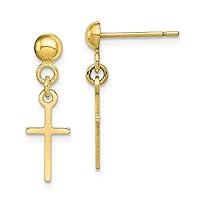 Algopix Similar Product 3 - 10K White Gold Polished Cross Dangle