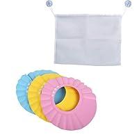 Algopix Similar Product 12 - DBHappy 3 Pieces Baby Bath Cap Pink