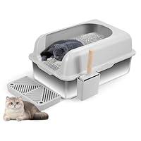 Algopix Similar Product 9 - Enclosed Stainless Steel Cat Litter Box