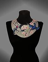 Algopix Similar Product 8 - Bird necklace Gray and blue collar