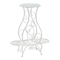Algopix Similar Product 11 - White Hourglass Triple Plant Stand