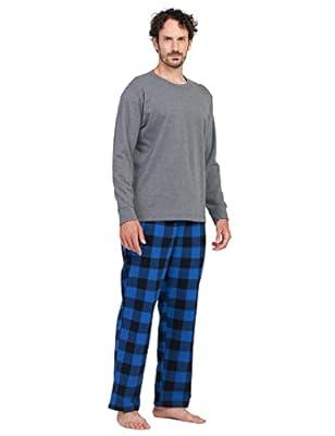 LAPASA Men's Pajama Pants 100% Cotton Flannel Plaid Lounge Soft