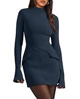 Algopix Similar Product 2 - OFEEFAN Fall Bodycon Dress Mock Neck