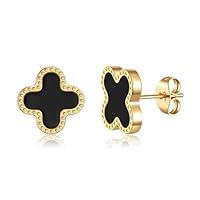 Algopix Similar Product 16 - AIPPK 18K Gold Plated Clover Earrings