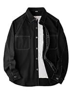 Algopix Similar Product 14 - utcoco Mens Cotton Shirt Jacket Casual