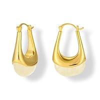 Algopix Similar Product 16 - Chunky Resin Hoops Earrings for Women 