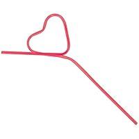 Algopix Similar Product 15 - Red Heart Shaped Silly Plastic Straws 