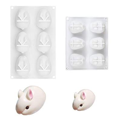 Small Easter Egg Shaped Silicone Cake Mold Trays Cooking Supplies for  Chocolate Candies Ice Cube Trays Baking Molds ( 2Pack )