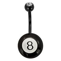 Algopix Similar Product 18 - emoji Stainless Steel 14G 8 Ball Belly