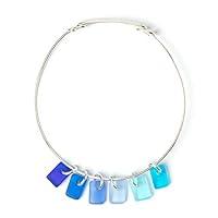 Algopix Similar Product 5 - Sea Glass Circlet Bangle (Blues)