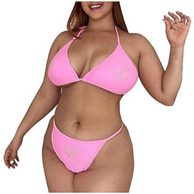 Sexy Butterfly Print Women's Lace Up Bikini Sets Floral And