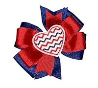 Algopix Similar Product 9 - Heart Red White Blue Pinwheel Hair Bow