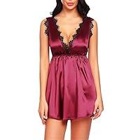 Algopix Similar Product 13 - Womens Sexy Silky Lingerie Dress Lace