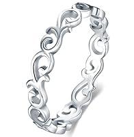 Algopix Similar Product 9 - BORUO 925 Sterling Silver Ring Celtic