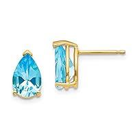 Algopix Similar Product 18 - 14k Yellow Gold 9x6mm Pear Blue Topaz