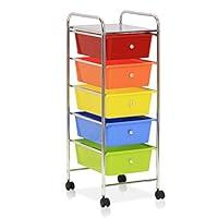 Algopix Similar Product 13 - Furinno Wayar 5-Drawer Trolley, Rainbow