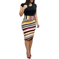 Algopix Similar Product 14 - Slendima Fashion Short Sleeve Colorful