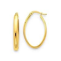 Algopix Similar Product 19 - 14k Polished 3.5mm Oval Hoop Earrings