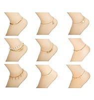 Algopix Similar Product 2 - FINREZIO 9Pcs Anklets for Women Girls
