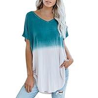 Algopix Similar Product 11 - Womens Summer Tops Short Sleeve Dye