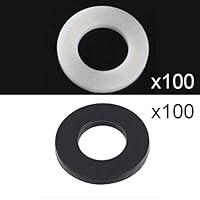 Algopix Similar Product 1 - YunShuo M6x12 Black White Nylon Flat