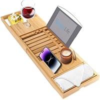 Algopix Similar Product 10 - SereneLife Luxury Bamboo Bathtub Caddy
