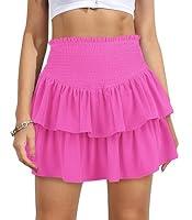 Algopix Similar Product 3 - Vigorics Pink Skirt Ruffle Mini Skirts