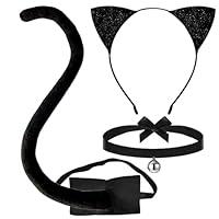 Algopix Similar Product 14 - 3Piece Black Cat Ears and Tail Costume