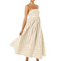 Algopix Similar Product 2 - Womens Striped Back Smocked Maxi Dress