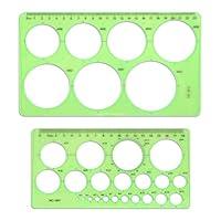 Algopix Similar Product 17 - 2pcs Circle Template Ruler Plastic