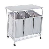 Algopix Similar Product 9 - Lavish Home Rolling 3 Bin Laundry
