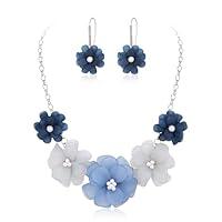 Algopix Similar Product 7 - Flyonce Light Blue Flower Statement