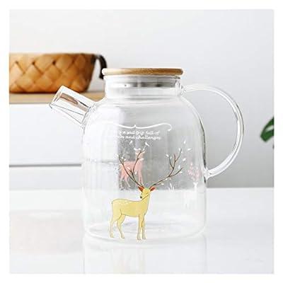  1.6 Liter 54 oz Glass Pitcher with Lid and Spout