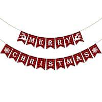 Algopix Similar Product 1 - JOZON Merry Christmas Banner Plaid