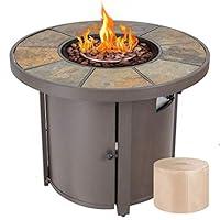 Algopix Similar Product 3 - Giantex 32 Round Propane Gas Fire Pit