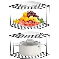 Algopix Similar Product 2 - AKAZA 2Pcs 2Tier Corner Stackable