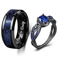 Algopix Similar Product 2 - 3UMeter 2Pcs Personalized Promise Rings