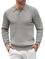 Algopix Similar Product 14 - COOFANDY Mens Knit Polo Shirts Casual