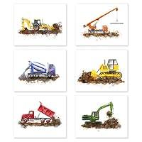 Algopix Similar Product 16 - Construction Nursery Set of 6 Prints