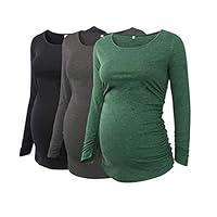 Algopix Similar Product 8 - Ecavus 3Pack Womens Maternity Tunic