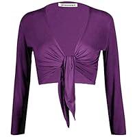 Algopix Similar Product 18 - Womens Plain Bolero Front Tie Shrug