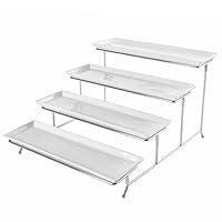 Algopix Similar Product 7 - MyGift 4 Tier White Ceramic Party