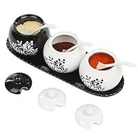 Algopix Similar Product 11 - MyGift 7oz Spice Jar Bowls Ceramic