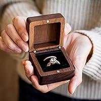 Algopix Similar Product 1 - Wood Ring Box Jewelry Gift Box